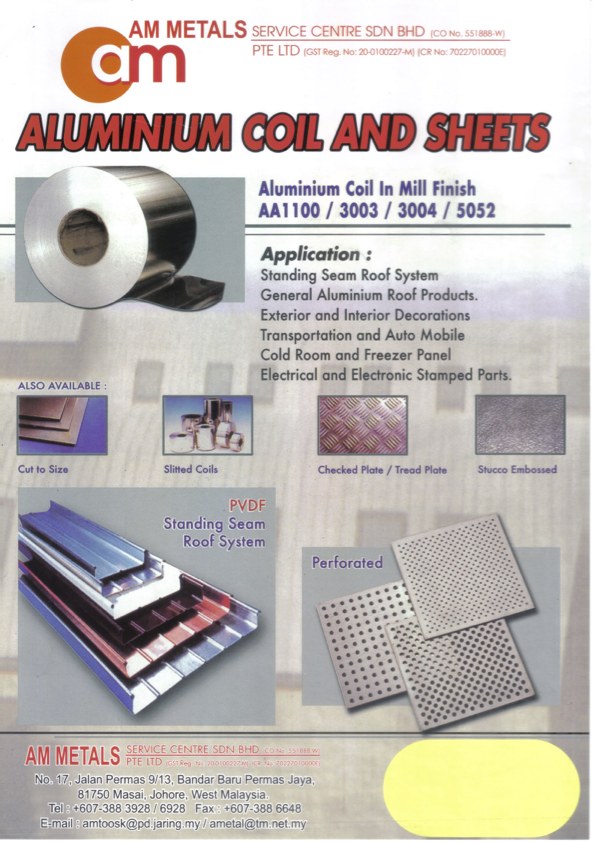 Am Metals | Supply of High Quality Metal Products | Ferrous And Non Ferrous Metal Products |Catalogue Aluminium Coil and Sheets