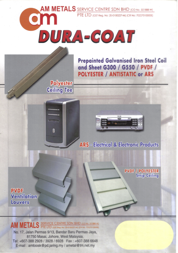 Am Metals | Supply of High Quality Metal Products | Ferrous And Non Ferrous Metal Products |Catalogue Dura Coat PPGi